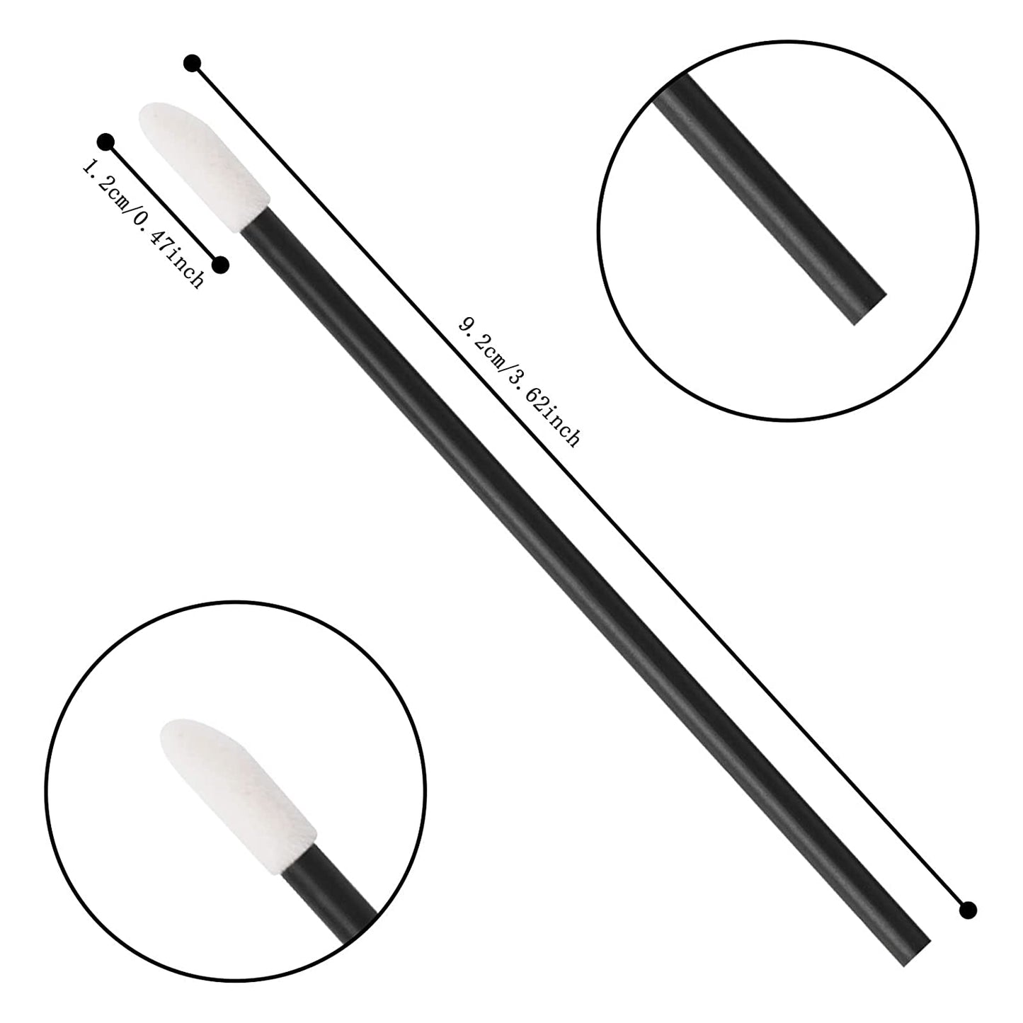 500PCS Lip Wands Applicators Disposable - Lip Brush, Lipstick Lint Free Brush Makeup Gloss Wands, Makeup Applicator Beauty Tool Kits Black