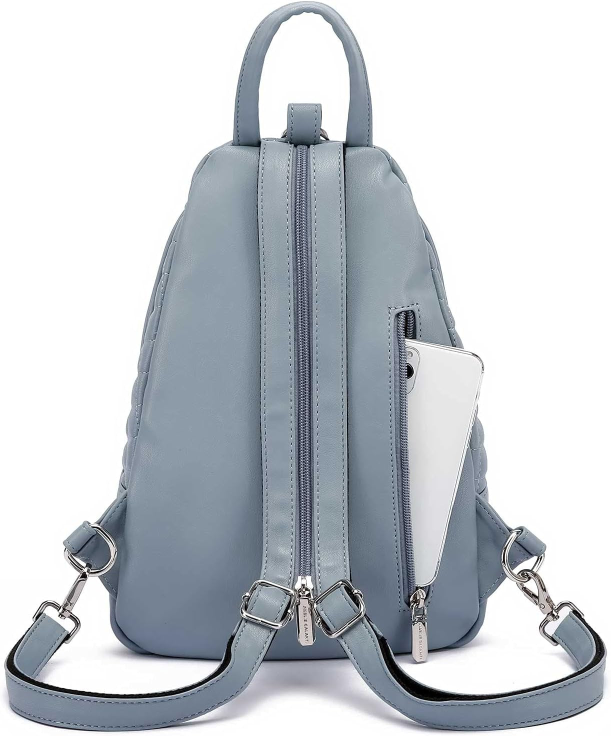 PU Leather Small Backpack Purse for Women,Small Crossbody Sling Bag Multipurpose Chest Bag for Women Cycling (Blue)