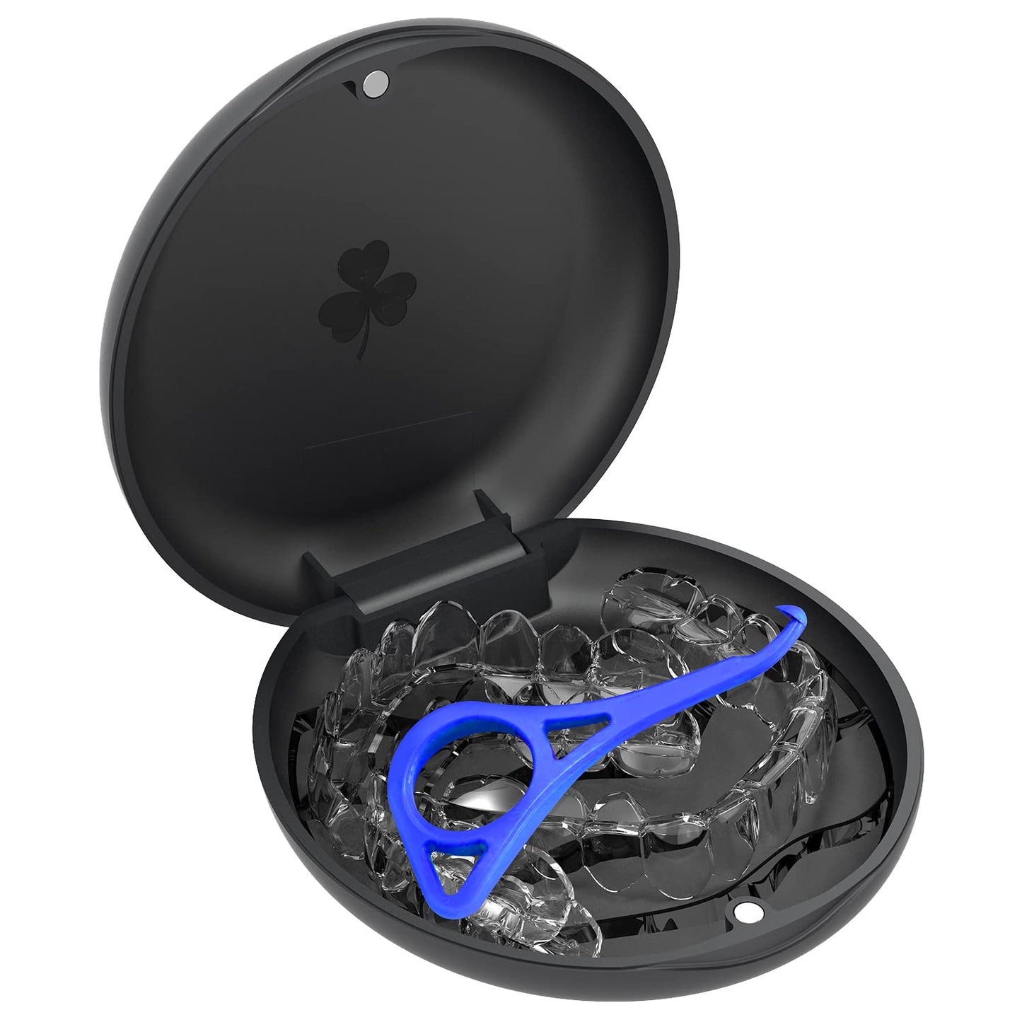 2 Pack Aligner and Retainer Case,  Slim Aligner Case Compatible with Invisalign, Mouth Guard Case, Orthodontic Case, Teeth Braces Case, Night Guard Case Container Storage Holder Black.