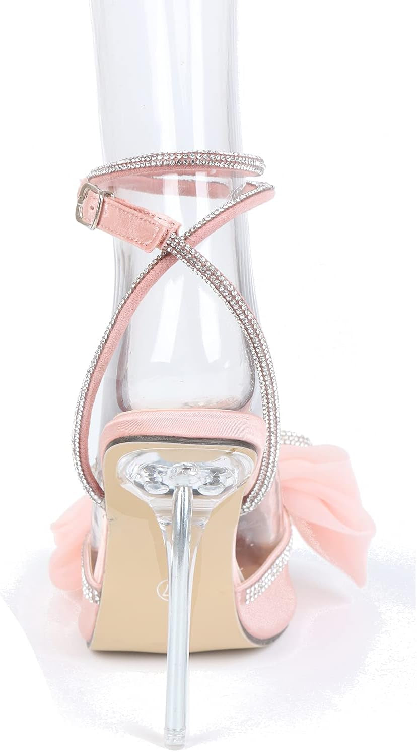 Women'S Stiletto Ankle Strap Evening Dress Pump Heel Sandals Pink