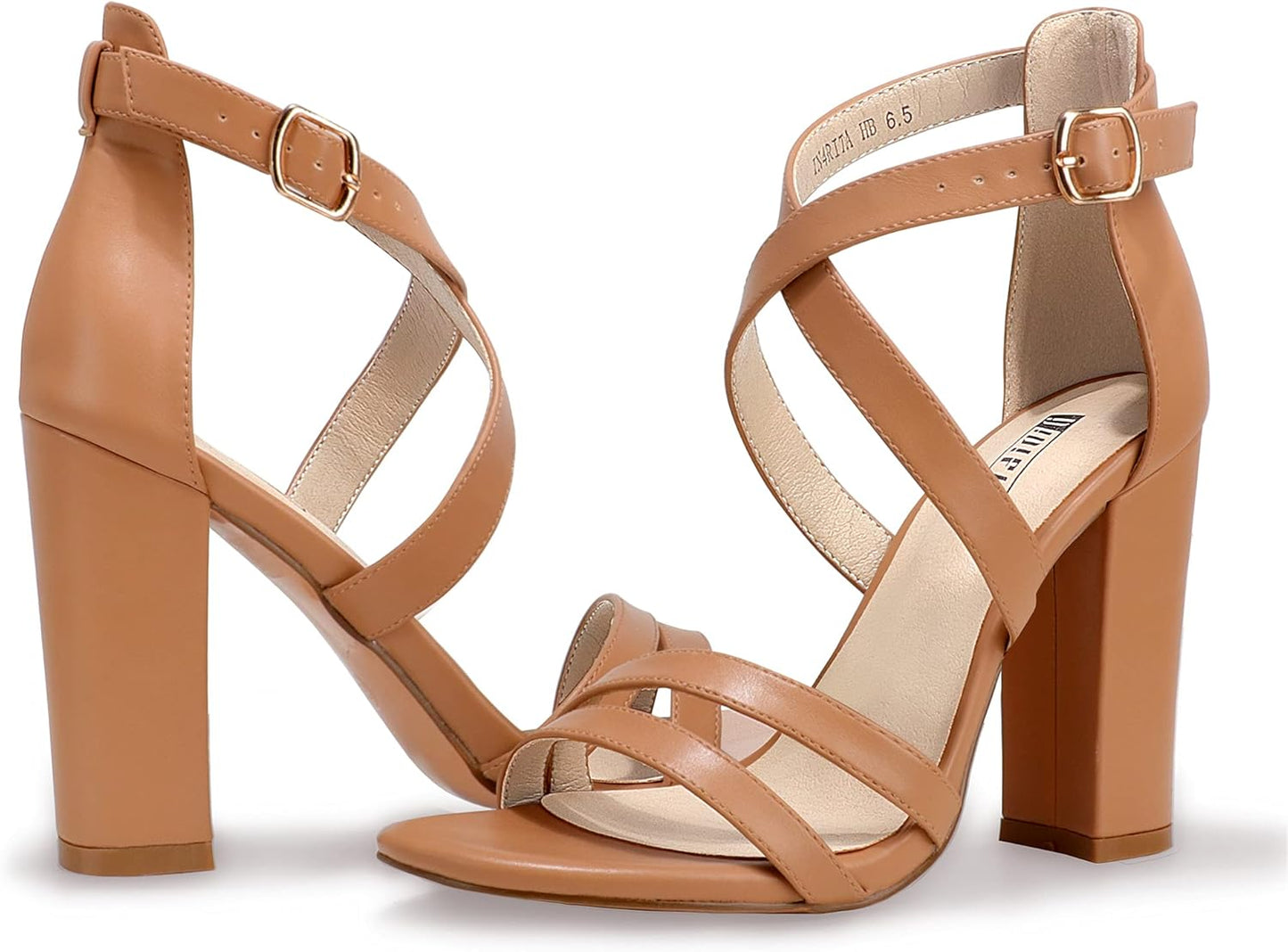 Women'S Chunky High Heel Sandal Strappy Open Toe Ankle Strap Dress Shoes for Women Bridesmaid Ladies in Wedding Bridal Evening Homecoming Prom