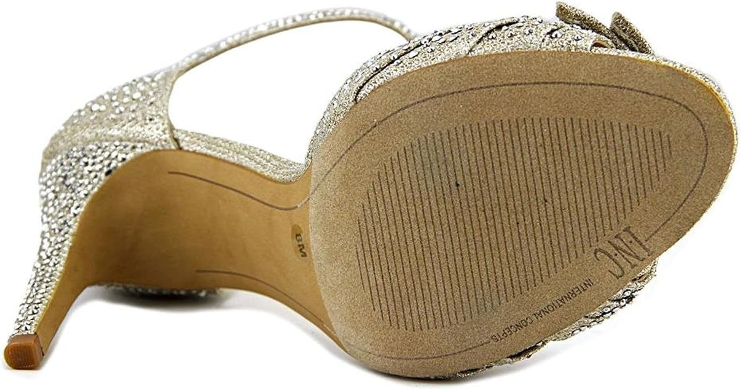 INC International Concepts Womens Risha2 Fabric Peep Toe Champagne Size 5.5 M US