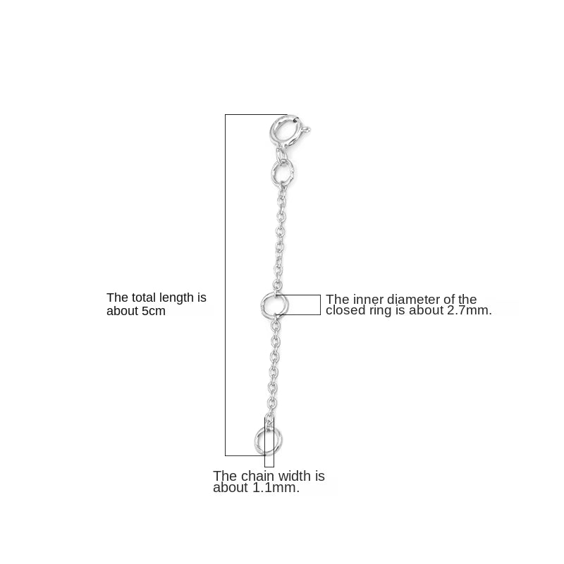 Necklace Extension Chain Tail 925 Silver Sterling Silver Bracelet DIY Accessories Chain Adjustment Chain Extension