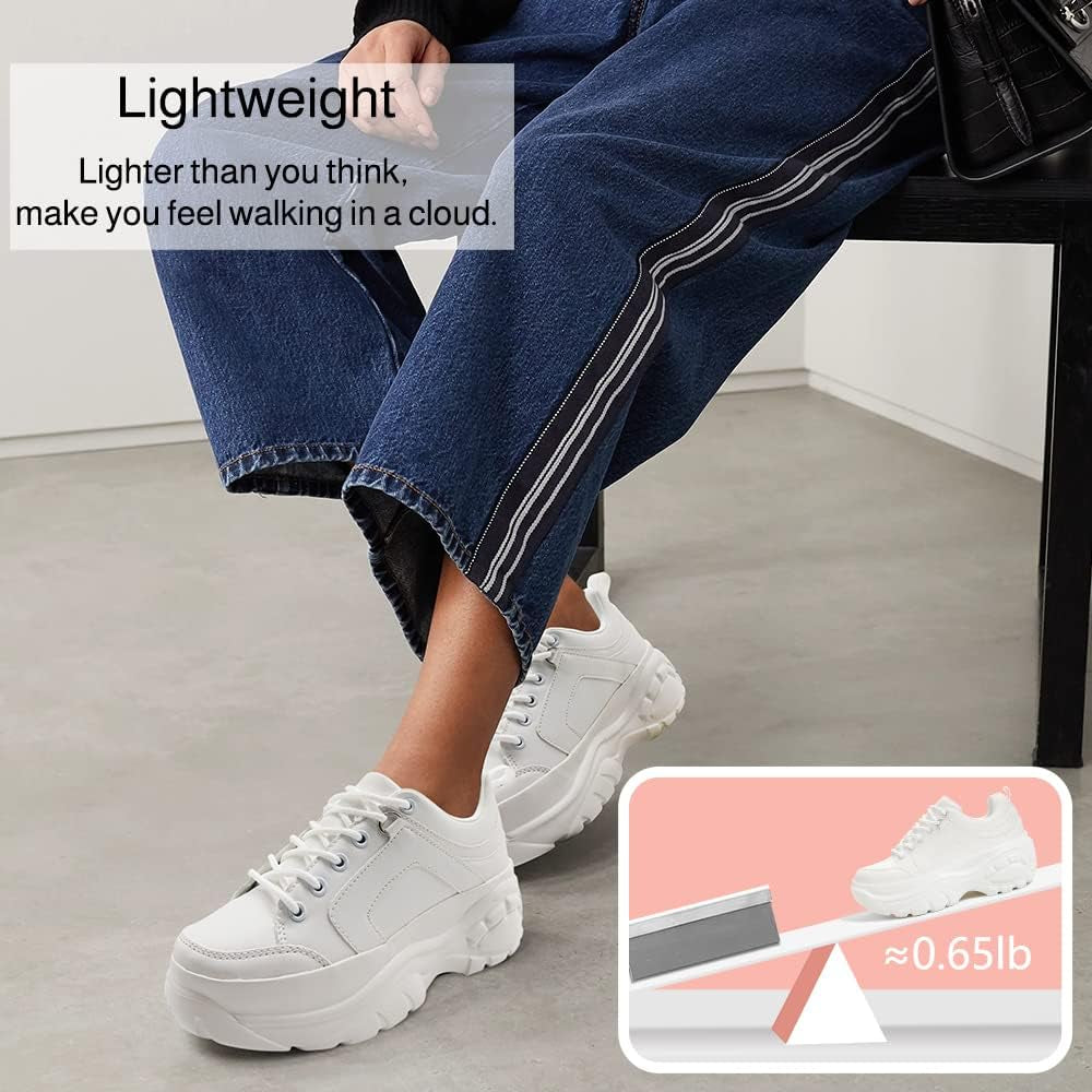 Women Chunky Platform Dad Colorblock White Neon Green Fuchsia Hologram Silver Casual Lace-Up Walking Sneakers
