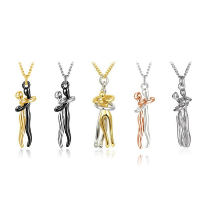 Fashion Couple Hug Pendant Necklace for Women Girls Wedding Chain Necklaces Party Valentine'S Day Fashion Jewelry Gifts