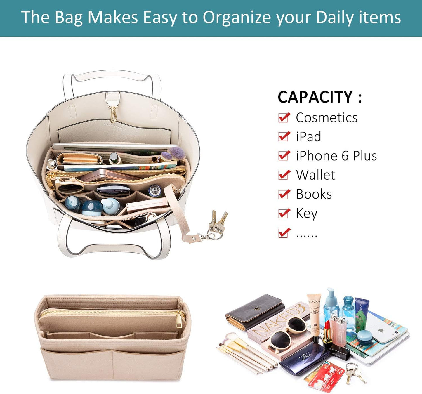 Satchel Bags for Women Tote Purses and Handbags Shoulder Bag with Matching Purse Organizer