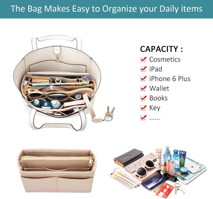Satchel Bags for Women Tote Purses and Handbags Shoulder Bag with Matching Purse Organizer