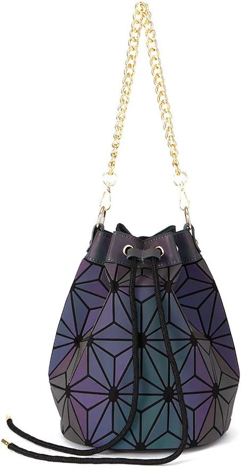 Geometric Luminous Purses Handbags Holographic Crossbody Shoulder Bag