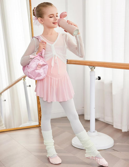 Kid Girls Hollow Back Ballet Leotard with Skirt Sleeveless Dance Dresses