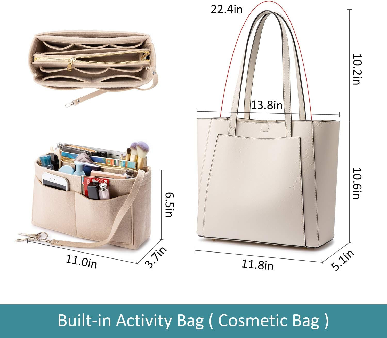Satchel Bags for Women Tote Purses and Handbags Shoulder Bag with Matching Purse Organizer