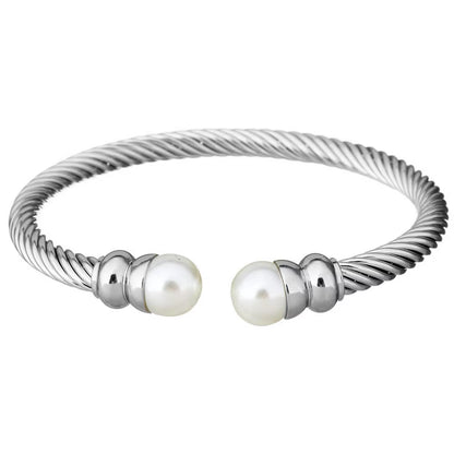 Stainless Steel Trend Open Twisted Wire Bangle Fashion Women High Quality Jewelry