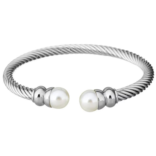 Stainless Steel Trend Open Twisted Wire Bangle Fashion Women High Quality Jewelry