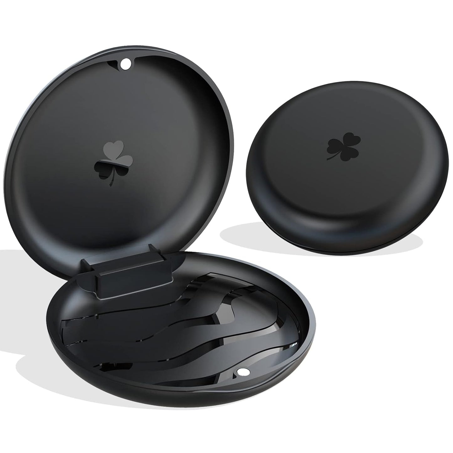 2 Pack Aligner and Retainer Case,  Slim Aligner Case Compatible with Invisalign, Mouth Guard Case, Orthodontic Case, Teeth Braces Case, Night Guard Case Container Storage Holder Black.