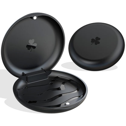 2 Pack Aligner and Retainer Case,  Slim Aligner Case Compatible with Invisalign, Mouth Guard Case, Orthodontic Case, Teeth Braces Case, Night Guard Case Container Storage Holder Black.
