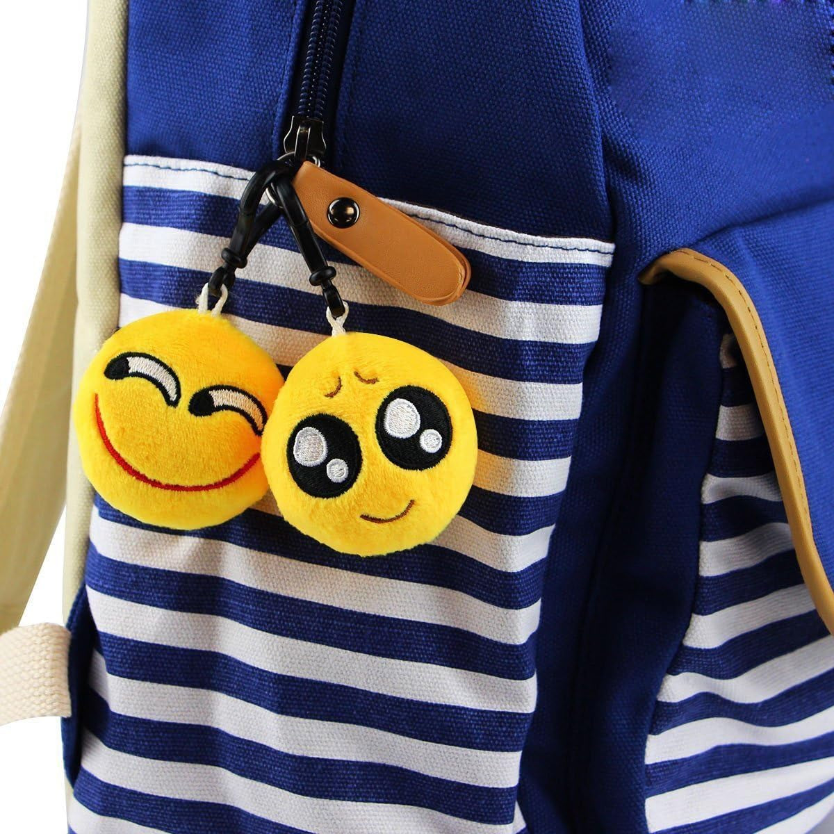 Emoticon Keychain, Emoticon Plush Key Chain Bulk Toy Valentine'S Day Gifts Birthday Party Favors Supplies, Treasure Box Rewards Carnival Prizes Easter Basket Stuffers for Kids, 2" Set of 30
