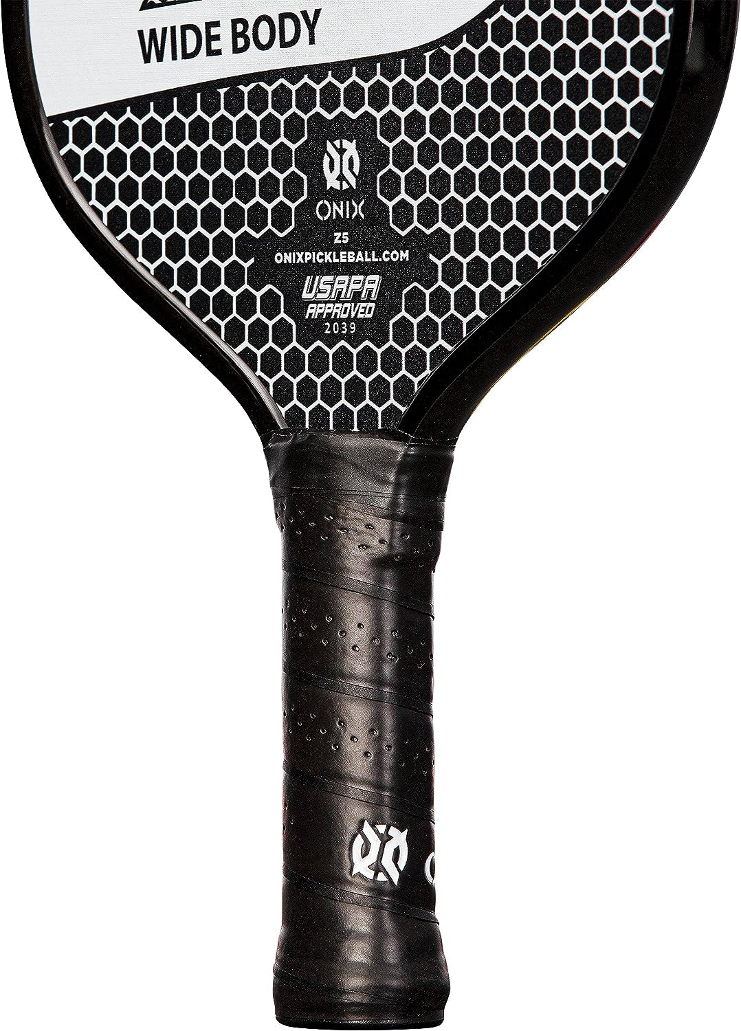 Graphite Z5 Pickleball Paddle (Graphite Carbon Fiber Face with Rough Texture Surface, Cushion Comfort Grip and Nomex Honeycomb Core for Touch, Control, and Power),White