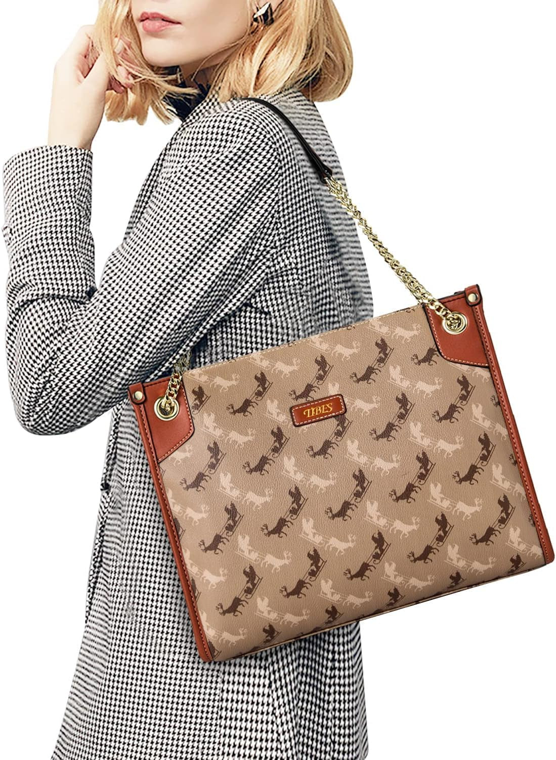 Women'S Top-Handle Handbags and Purses for Ladies Fashion Vegan Leather Satchel Tote Bags Vintage Shoulder Bag
