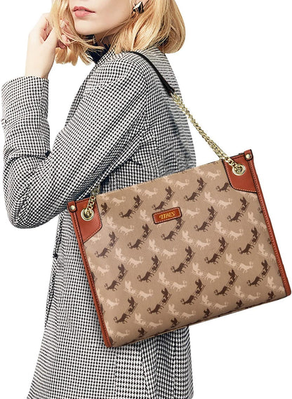 Women'S Top-Handle Handbags and Purses for Ladies Fashion Vegan Leather Satchel Tote Bags Vintage Shoulder Bag