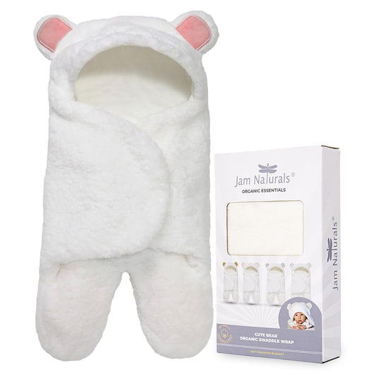 - Baby Swaddle Blanket, Cute Bear Organic Receiving Swaddling Wrap, Newborn Baby Girl Soft Plush Registry Gift (Pink 0-3)