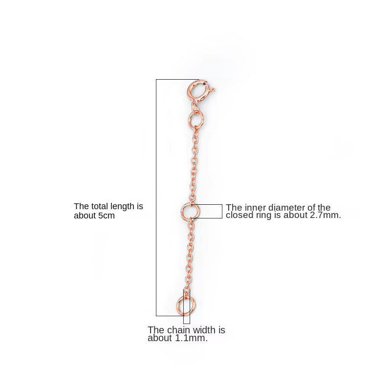 Necklace Extension Chain Tail 925 Silver Sterling Silver Bracelet DIY Accessories Chain Adjustment Chain Extension
