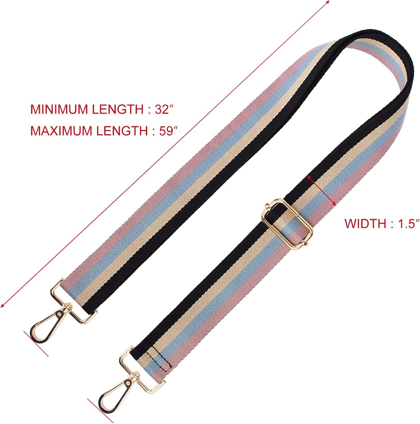 Bag/Purse Strap Replacement Crossbody Shoulder for Women Adjustable Jacquard Woven Guitar Strap Style (Style 076) Middle