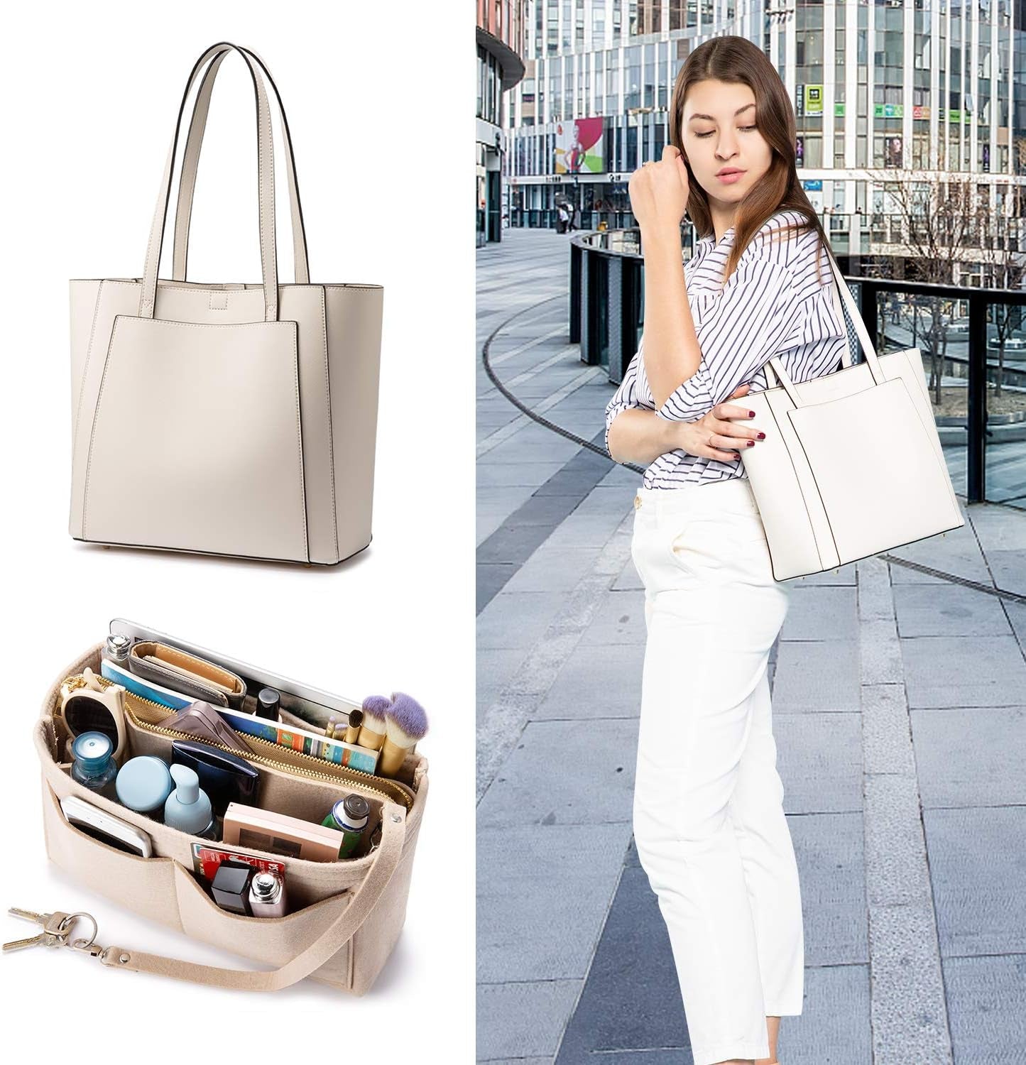 Satchel Bags for Women Tote Purses and Handbags Shoulder Bag with Matching Purse Organizer