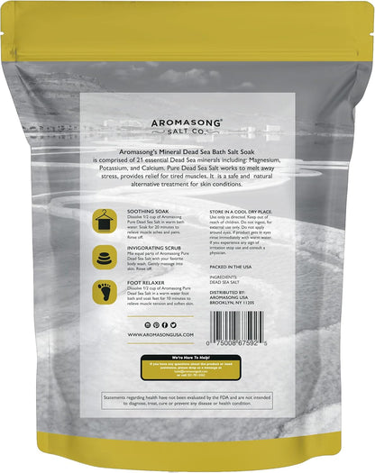 Dead Sea Salt - Spa Bath Salt - 19 Lbs Fine Grain Bulk - 100% Pure - Better Absorbing than Epsom Salt - Soak for Women & Men for Skin Issues and to Relax Tired Muscles - Resealable Pack.