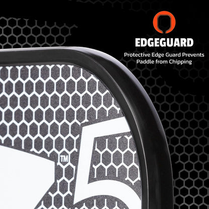Graphite Z5 Pickleball Paddle (Graphite Carbon Fiber Face with Rough Texture Surface, Cushion Comfort Grip and Nomex Honeycomb Core for Touch, Control, and Power),White