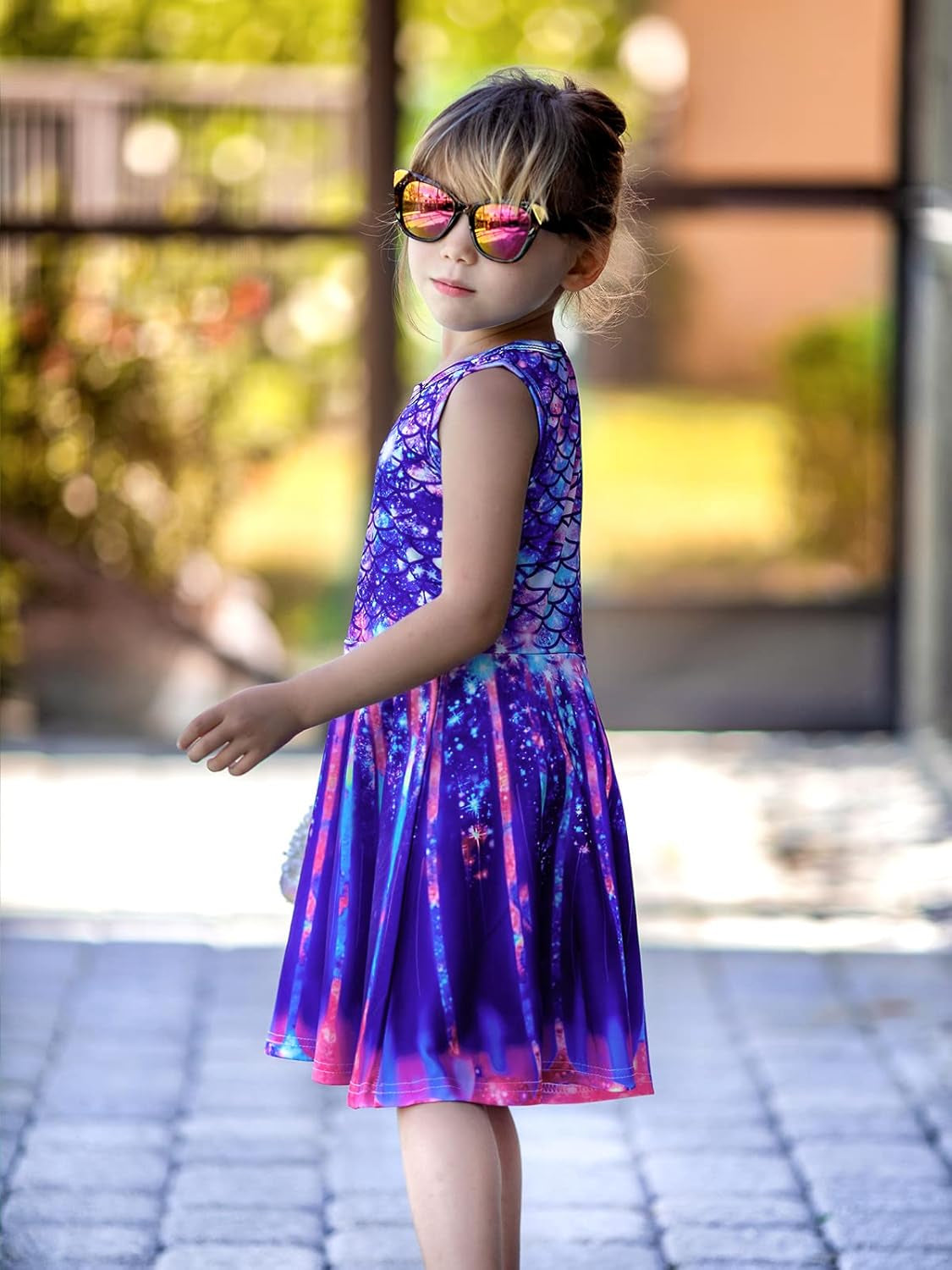 Mermaid Dress Girls Kids Summer Sleeveless Sundress Birthday Outfit Twirly Party Clothes 4-13 Years