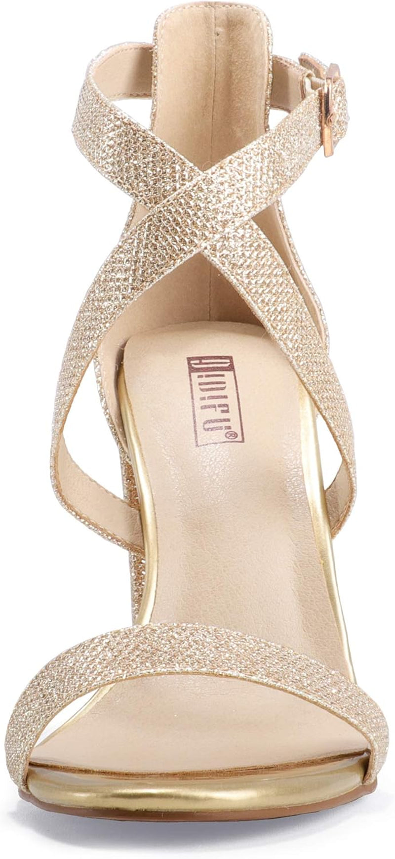 Women'S Chunky High Heel Sandal Strappy Open Toe Ankle Strap Dress Shoes for Women Bridesmaid Ladies in Wedding Bridal Evening Homecoming Prom