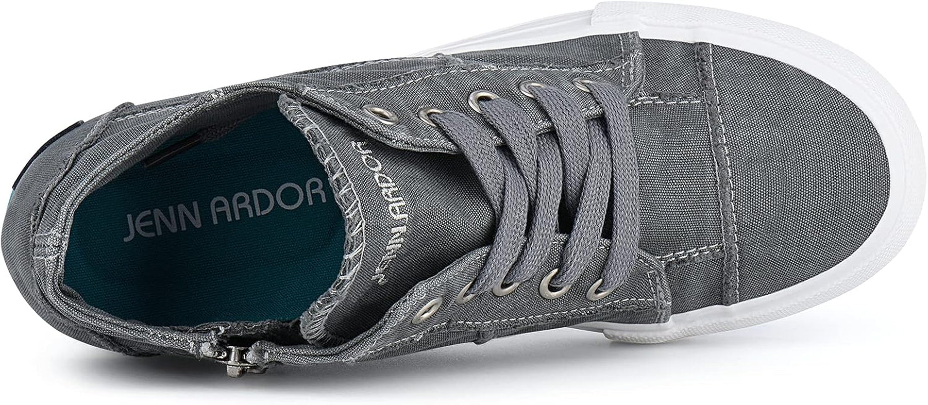 Wedge Sneakers for Women Fashion Canvas Shoes Casual Platform Hidden Heel Womens Slip on Sneaker Non Slip Side Zipper
