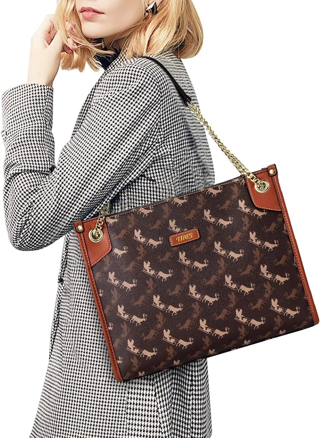 Women'S Top-Handle Handbags and Purses for Ladies Fashion Vegan Leather Satchel Tote Bags Vintage Shoulder Bag