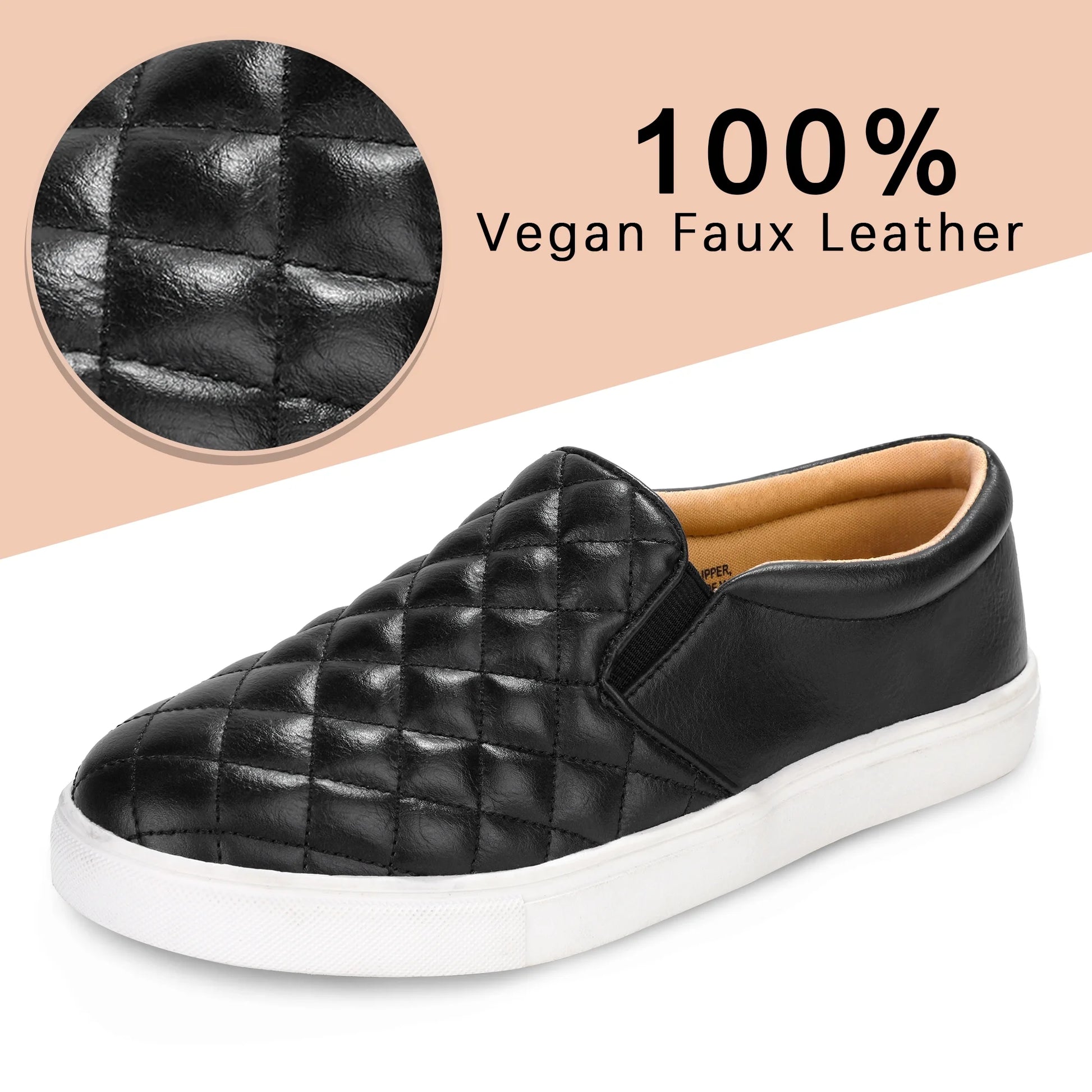 Womens Loafers Slip on Sneakers for Women Comfort Low Top Casual Shoes with Memory Foam Black Size 8.5