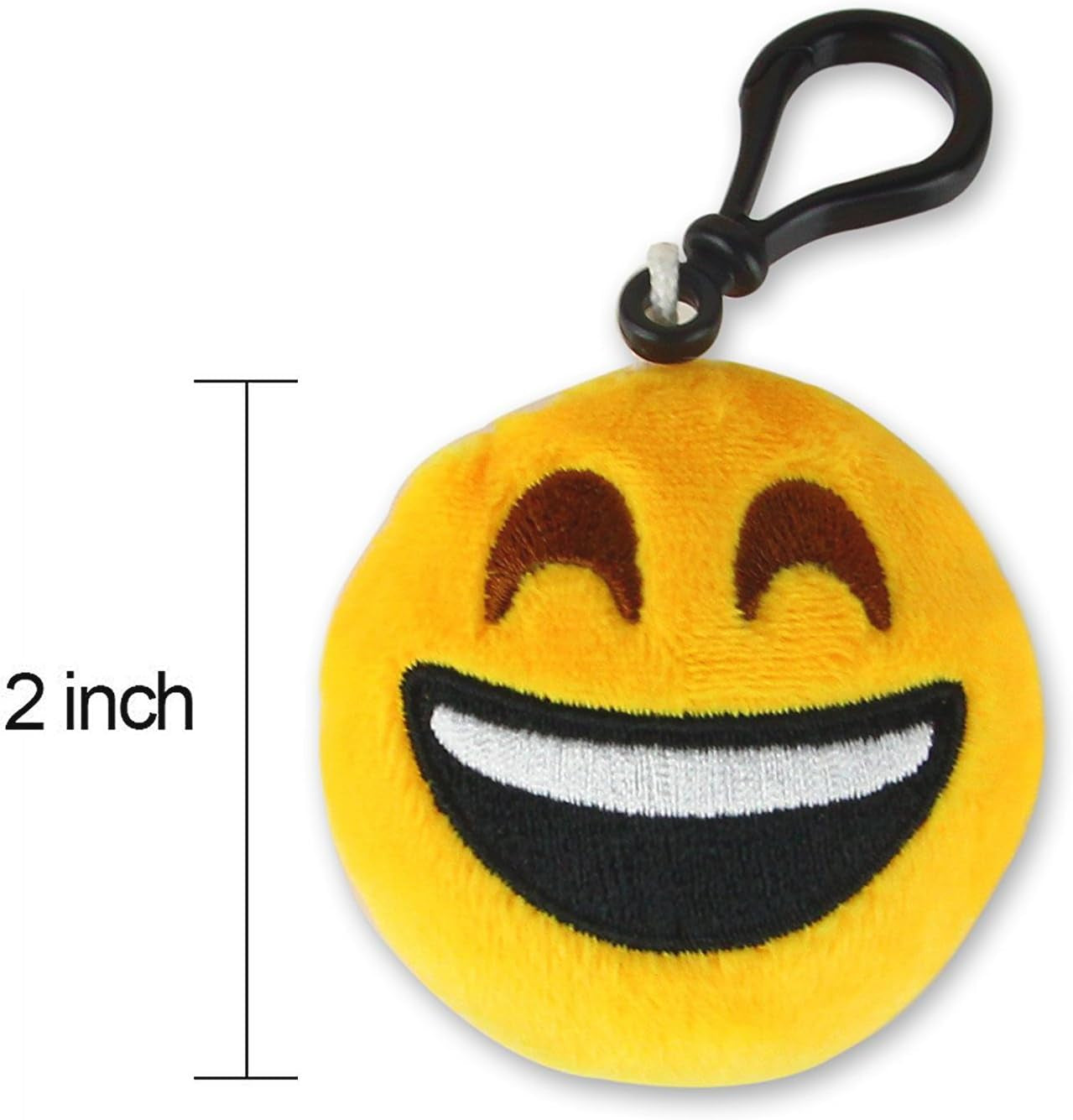 Emoticon Keychain, Emoticon Plush Key Chain Bulk Toy Valentine'S Day Gifts Birthday Party Favors Supplies, Treasure Box Rewards Carnival Prizes Easter Basket Stuffers for Kids, 2" Set of 30