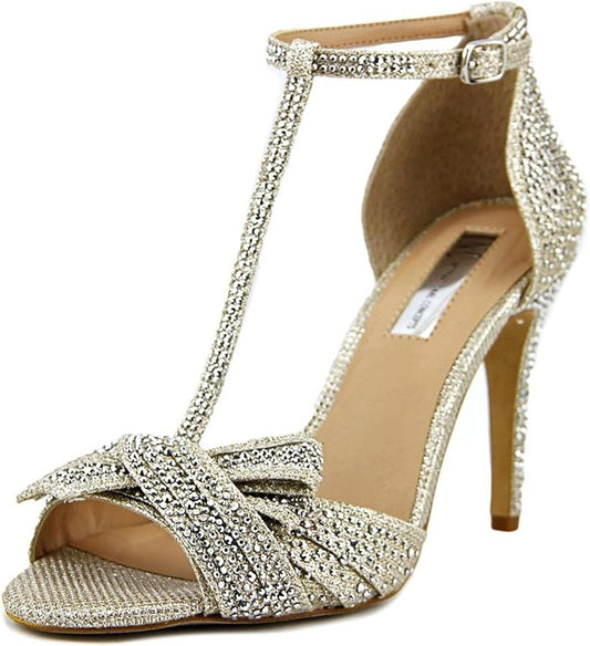 INC International Concepts Womens Risha2 Fabric Peep Toe Champagne Size 5.5 M US