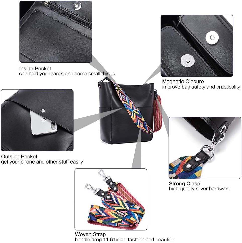 Women Purses and Handbags Leather Hobo Bags Designer Shoulder Bucket Crossbody Purse
