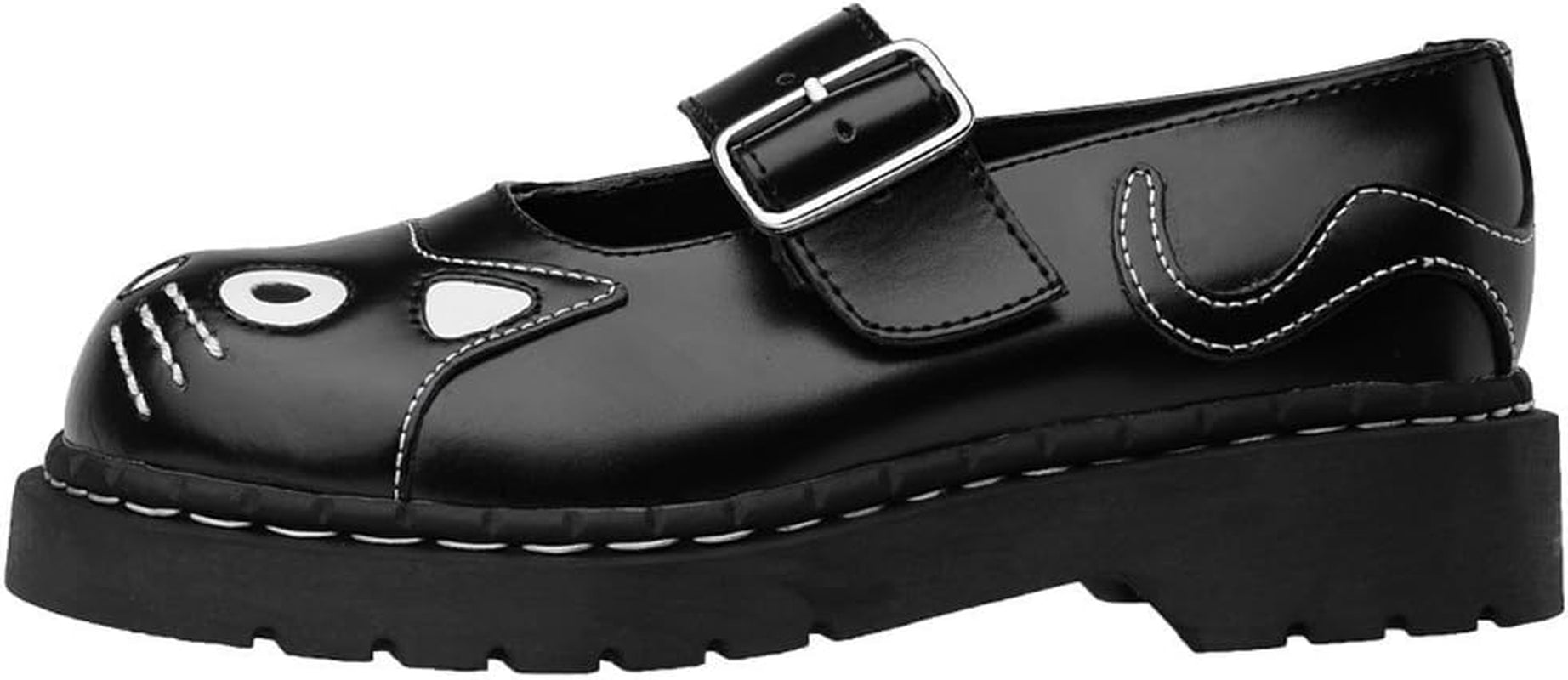 . Kitty Cat Mary Jane Shoes for Women, round Toe Ankle Strap Oxford Shoes