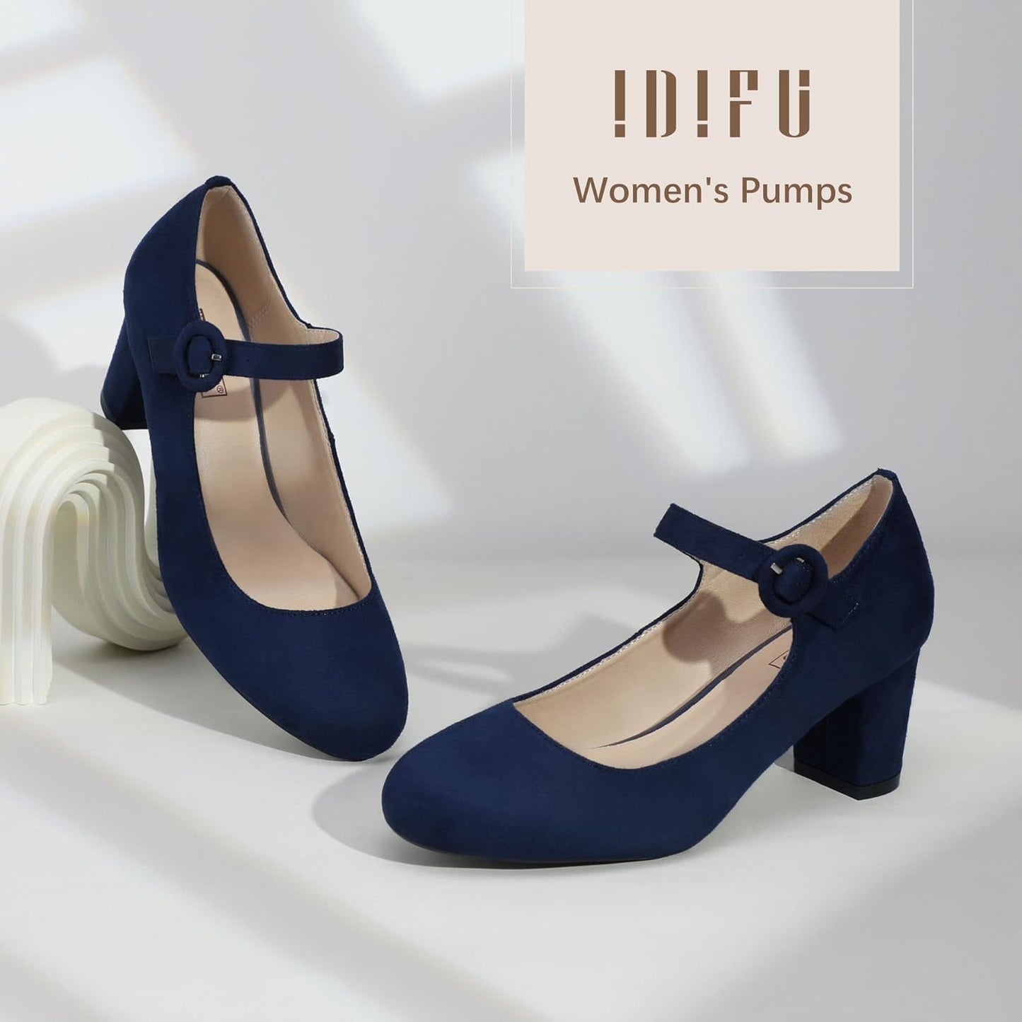 Women'S Candy Dress Mary Jane Shoes Low Block Heels Closed round Toe Office Work Church Wedding Pumps