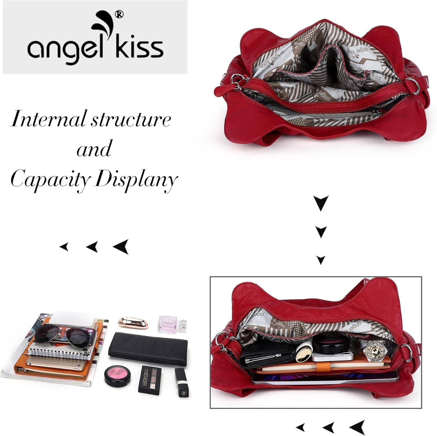 Angelkiss Hobo Purses and Handbags for Women Satchel Handbag Women Purses Large Daily Shoulder Bags
