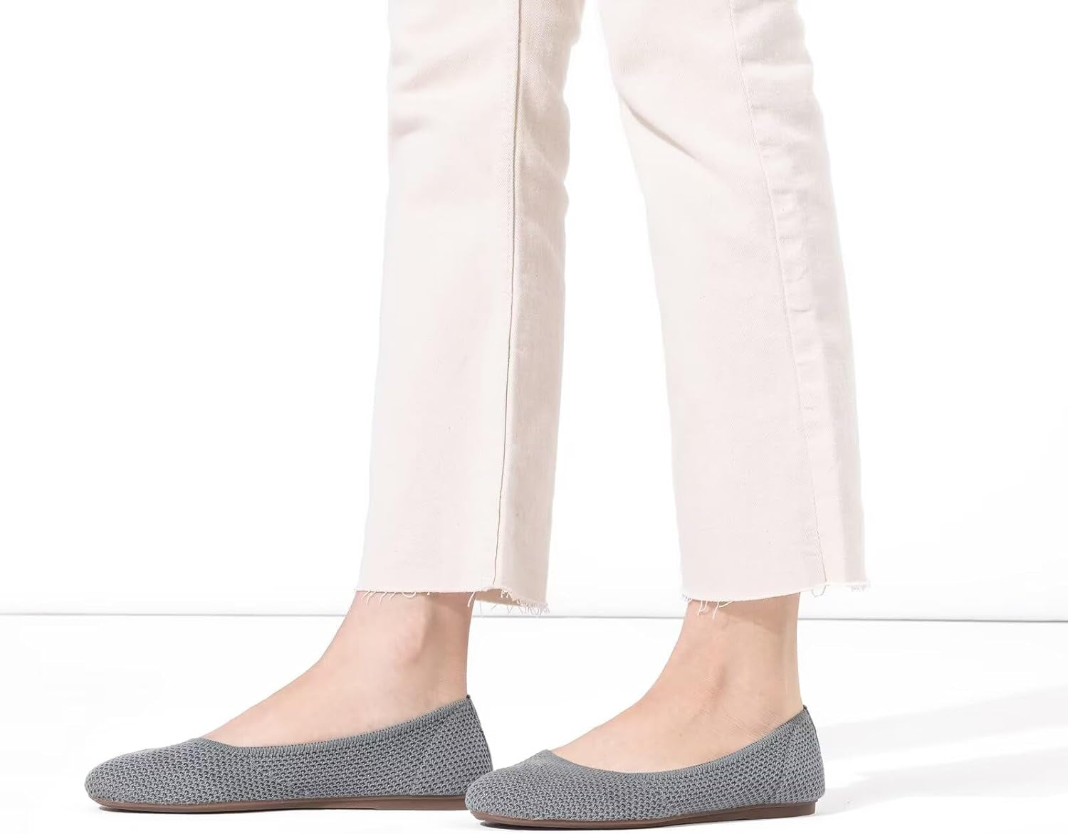 Women’S Ballet Flat Shoes Knit Dress Shoes round Toe Slip on Ballerina Flats for Woman Low Wedge Comfort Soft