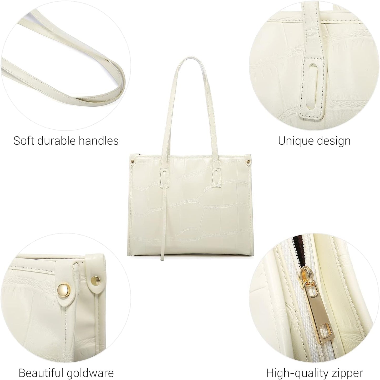 Purses for Women Fashion Tote Handbags Coach Satchel Shoulder Bags Wallet Set 3Pcs Black with Top Handle