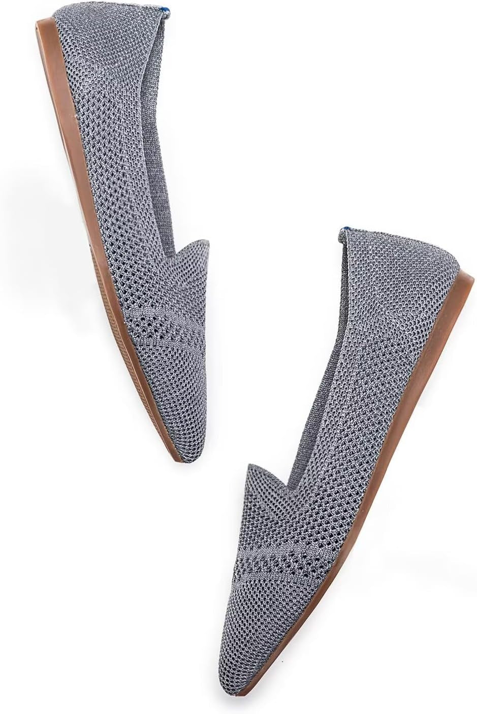 Womens Pointed Toe Flats Knit Dress Shoes Comfort Women Shoes Slip on Shoes for Woman Classic Softable Shoes Low Wedge