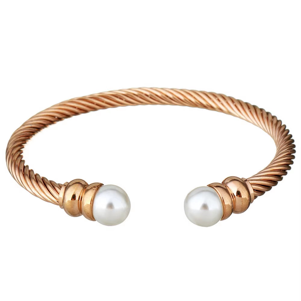 Stainless Steel Trend Open Twisted Wire Bangle Fashion Women High Quality Jewelry