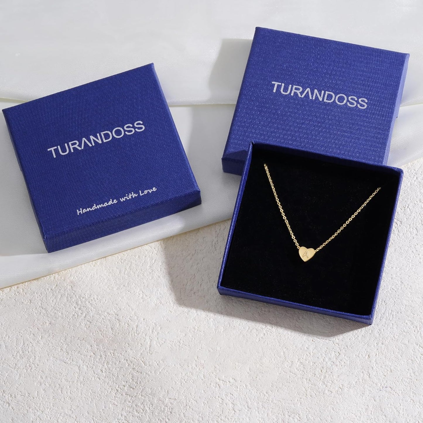 Heart Initial Necklaces for Women Girls - 14K-Gold-Plated Heart Pendant Letter Alphabet Necklace Letter Initial Necklace Gifts for Girls Teens