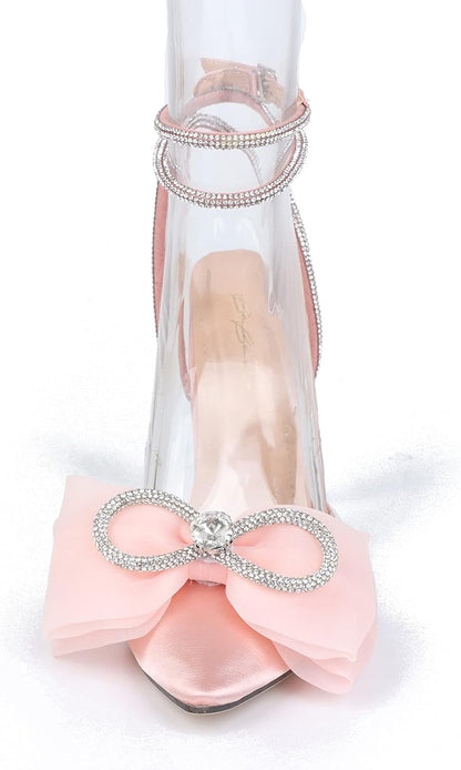 Women'S Stiletto Ankle Strap Evening Dress Pump Heel Sandals Pink