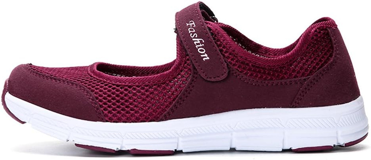 Women'S Casual Walking Sneakers Lightweight Breathable Flat Mary Jane Shoes