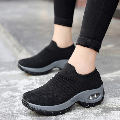 Women'S Walking Shoes Sock Sneakers - Mesh Slip on Air Cushion Lady Girls Modern Jazz Dance Easy Shoes Platform Loafers