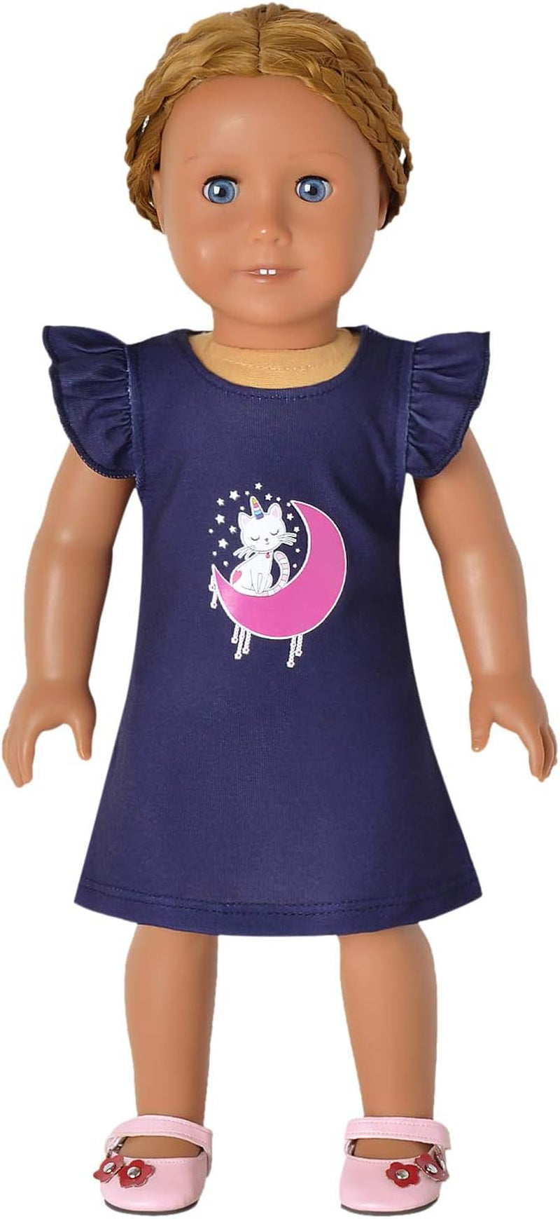 Matching Girls&Doll Nightgowns Pajamas Princess Sleepwear Flutter Sleeve Night Dresses