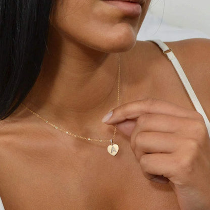 Initial Necklace for Women 14K Gold Plated Cubic Zirconia Letter Pendant Necklace for Women Birthday Christmas Mothers Day Gifts