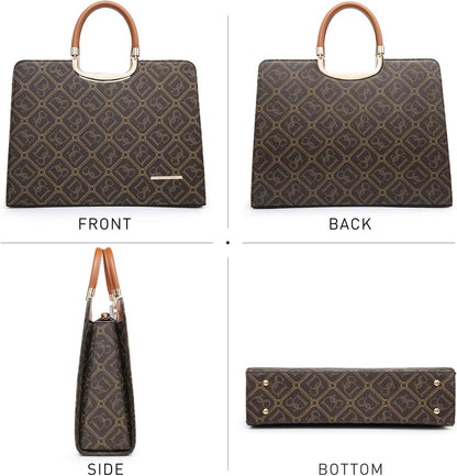 Womens Handbag Top Handle Shoulder Bag Tote Satchel Purse Work Bag with Matching Wallet